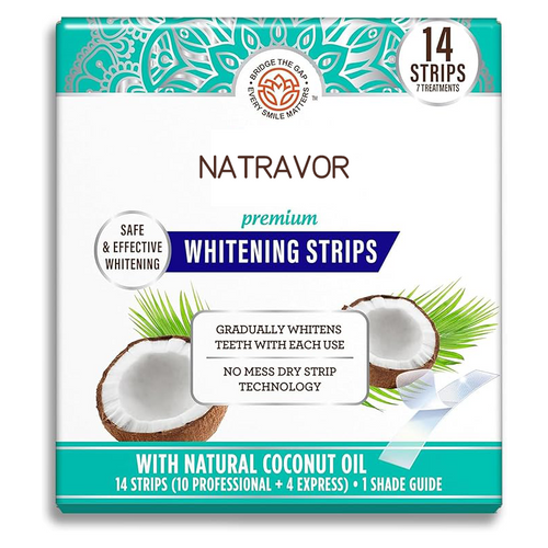 NATRAVOR Teeth Whitening Strips - 16-Day Treatment with Non-Slip, Dry Strip Technology - Whitening Designed with Care for a Brighter Smile