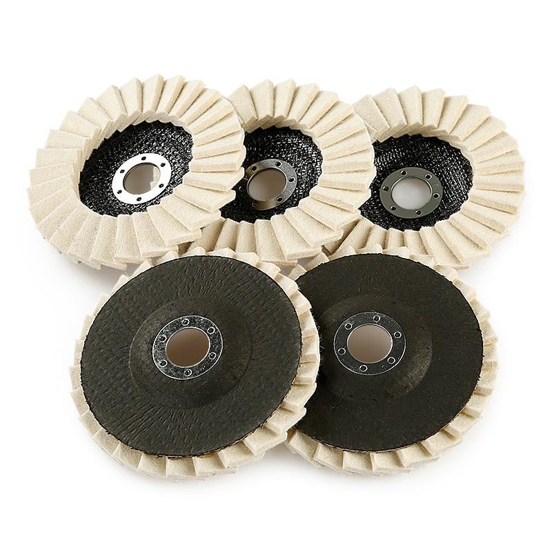 3PCS 5-Inch Wool Flap Polishing Wheels for Angle Grinders