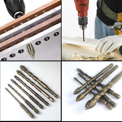 New Four-Flute Sawtooth Eccentric Drill Bit Set (1 Set 6 PCS)