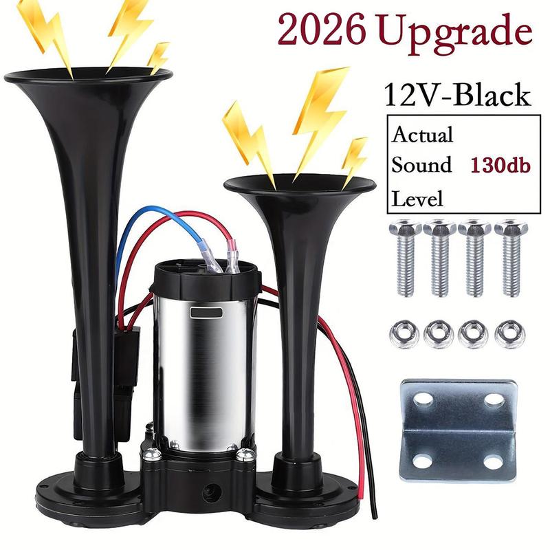 2026 Upgraded 12V 130DB Dual-Tone Air Horn Kit