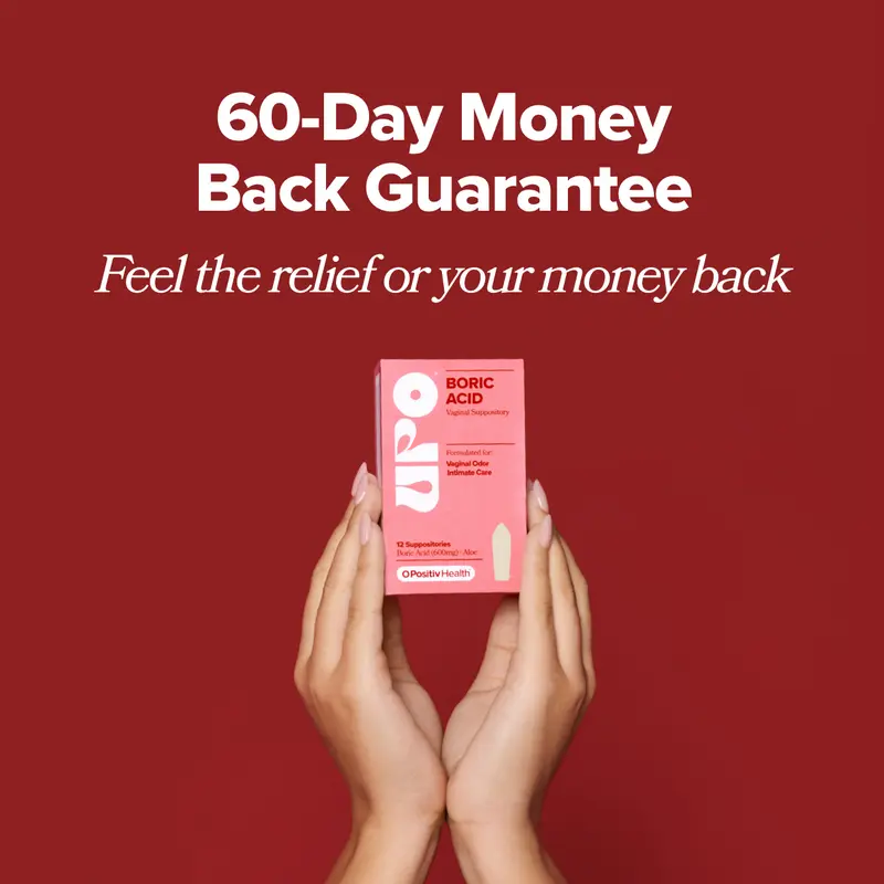 Vaginal Health Suppositories for Women – Boric Acid 600mg, Aloe Infused, Gentle Daily Use, 12 Suppositories, 60-Day Money Back Guarantee