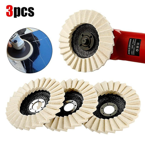3PCS 5-Inch Wool Flap Polishing Wheels for Angle Grinders