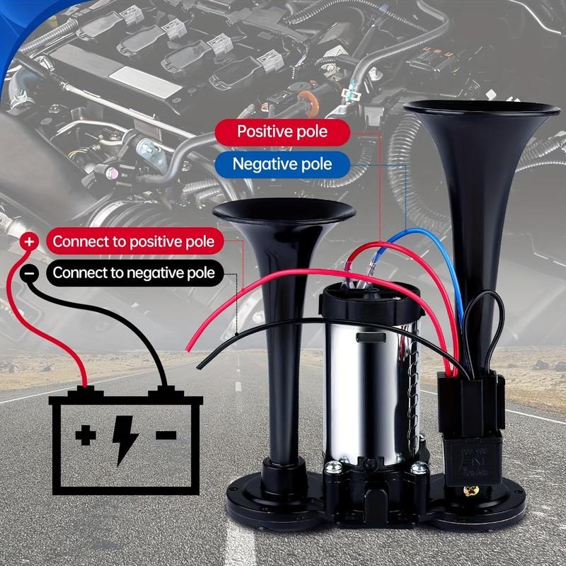2026 Upgraded 12V 130DB Dual-Tone Air Horn Kit