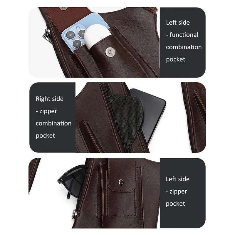 Adjustable Underarm Shoulder Bag for Men and Women - Anti-theft Hidden Storage for Cell Phones and Other Hunting and Outdoor Gear, Premium Leather. Crossbody Fanny Pack Lightweight Pockets