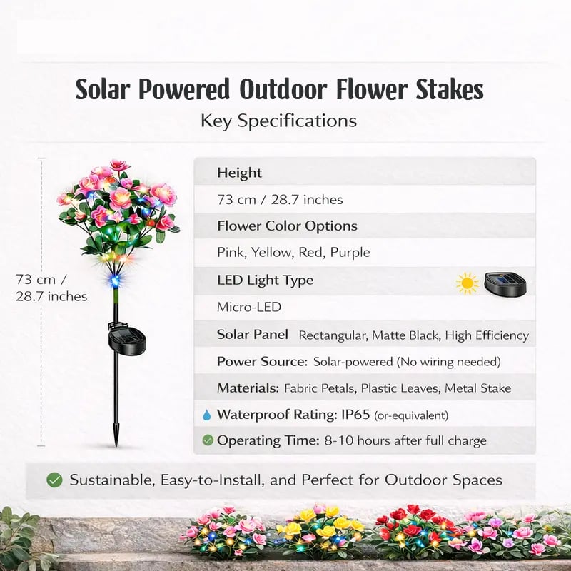 🌸✨ EverGlow Memorial Garden Bloom Lights – Solar Powered Outdoor Flower Stakes🏷️