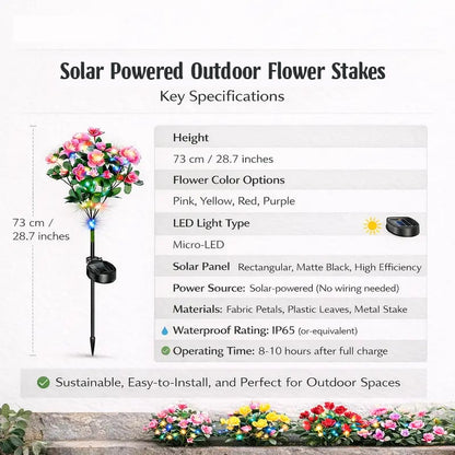 🌸✨ EverGlow Memorial Garden Bloom Lights – Solar Powered Outdoor Flower Stakes🏷️