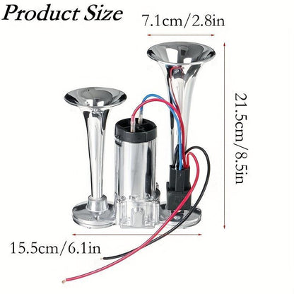 2026 Upgraded 12V 130DB Dual-Tone Air Horn Kit