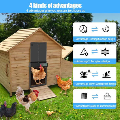 NATRAVOR Automatic Chicken Coop Door – Your 24/7 Feathered Friend Guardian