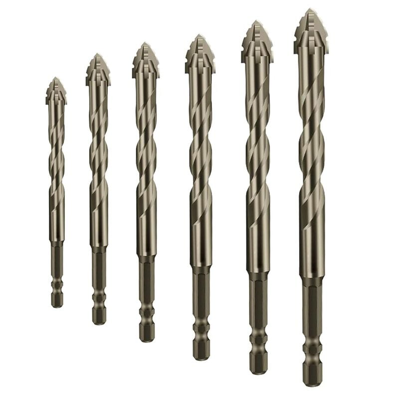 New Four-Flute Sawtooth Eccentric Drill Bit Set (1 Set 6 PCS)