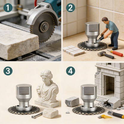 No-Adapter-Needed! 40mm Diamond Cutting Disc with Removable Flange – Fits Dewalt, Makita, Bosch Grinders – Cut Concrete, Stone, Tile Like a Pro