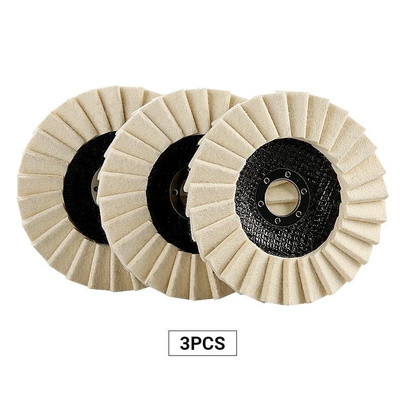 3PCS 5-Inch Wool Flap Polishing Wheels for Angle Grinders