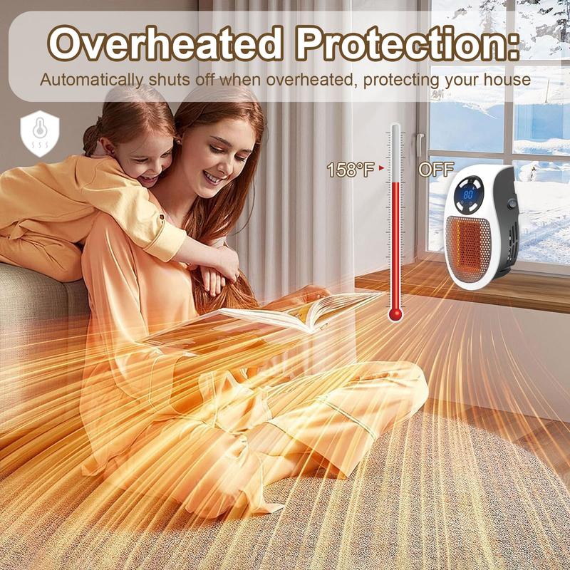 🔥Last Day 50% OFF - 🔥Wall Outlet Space Heater with LED Display🛡️Safe Design • Powerful Heating Performance