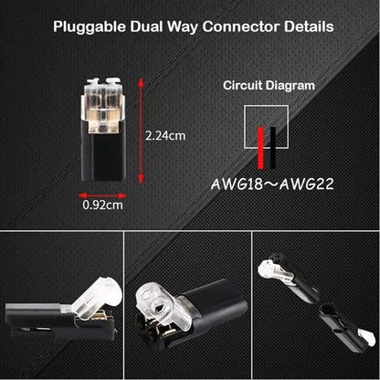 🔥🎄 Christmas Time Limited Offer -🔌2-Pin Solderless Wire Connector – Compact Plug for LED Strips & 18–22 AWG Cables