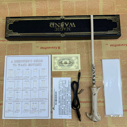 Wizarding Fireball Wand - Realistic Flame Effects, 15.7" Harry Potter Style Magic Wand with Charging Case, Spell Map & Gift Packaging - for Cosplay, Halloween, Collectors