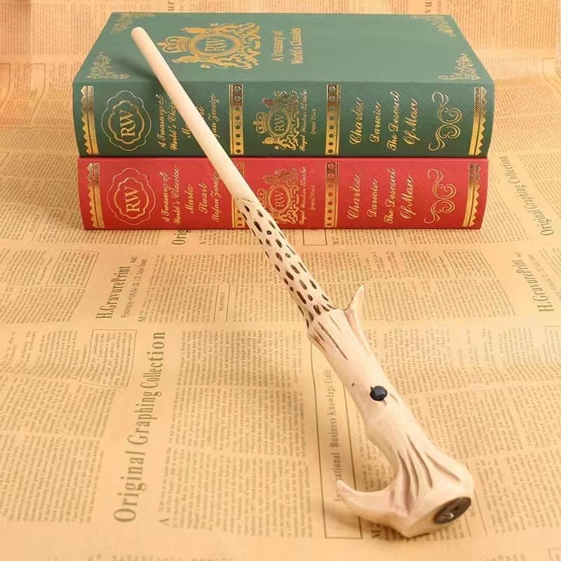Wizarding Fireball Wand - Realistic Flame Effects, 15.7" Harry Potter Style Magic Wand with Charging Case, Spell Map & Gift Packaging - for Cosplay, Halloween, Collectors