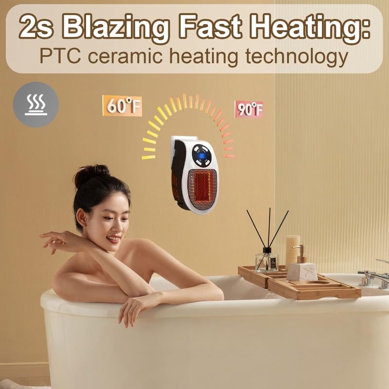 🔥Last Day 50% OFF - 🔥Wall Outlet Space Heater with LED Display🛡️Safe Design • Powerful Heating Performance