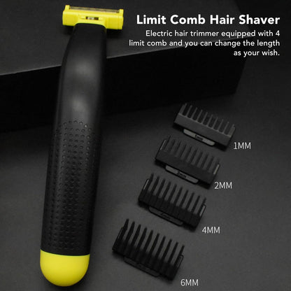 Electric Hair Clipper Beard Trimmer for Men, USB Rechargeable Waterproof Cordless Grooming Kit with 4 Attachments for Haircut & Body Grooming