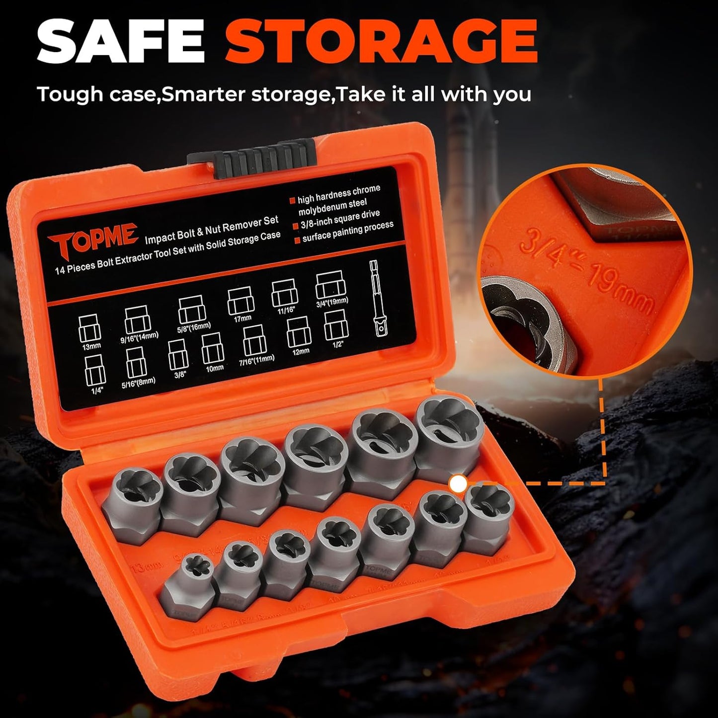 Bolt Extractor Kit, 13+1 Piece – Professional Bolt & Nut Removal Solution