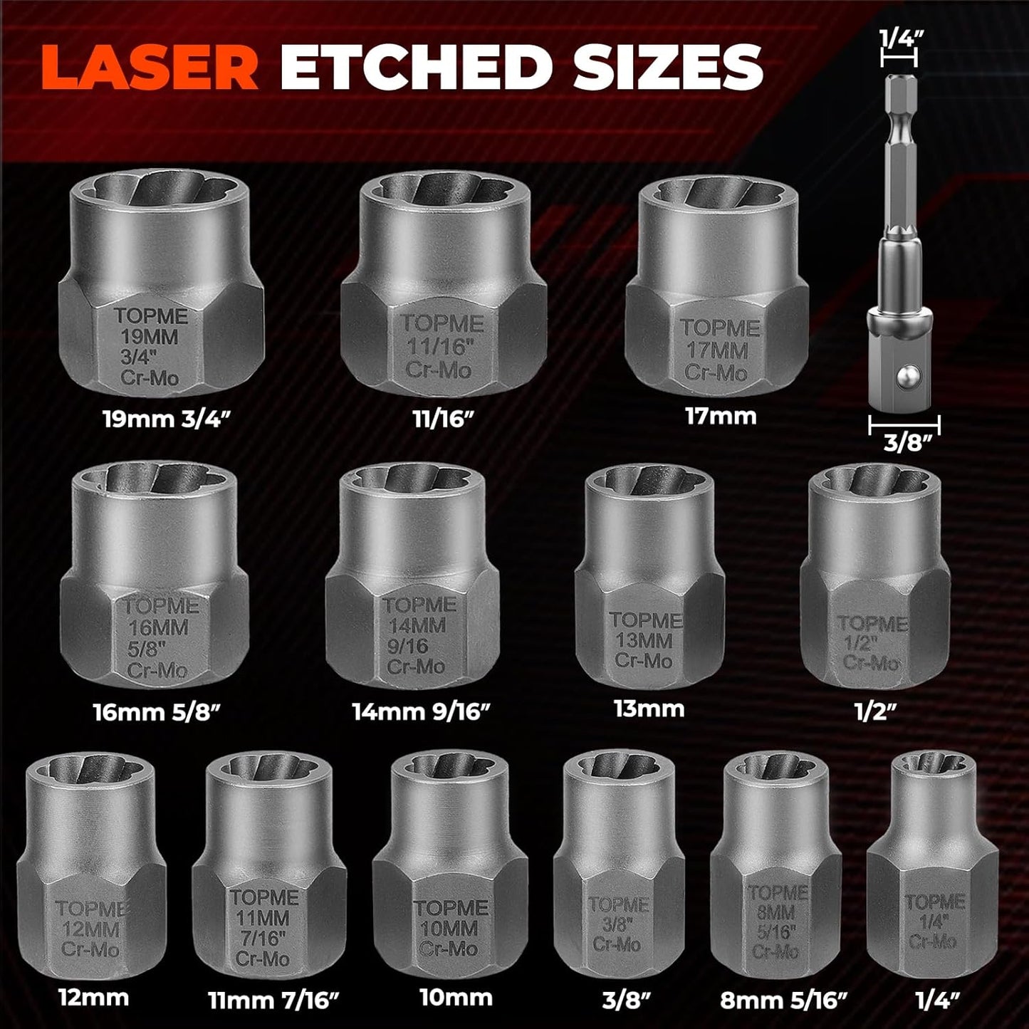 Bolt Extractor Kit, 13+1 Piece – Professional Bolt & Nut Removal Solution