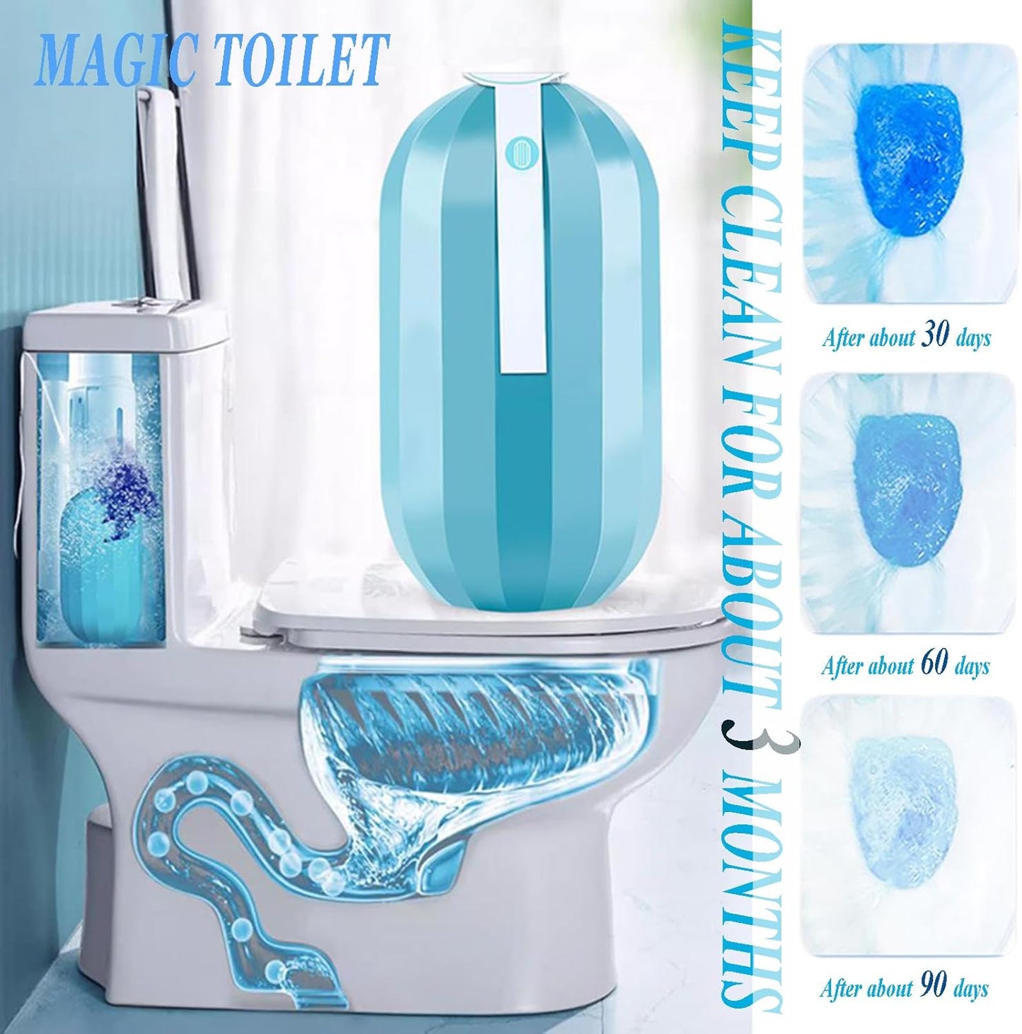 Holiday Mega Deal: Krazy Klean 3-Month Automatic Toilet Cleaner - 91 Days Continuous Freshness - Eco Safe Formula