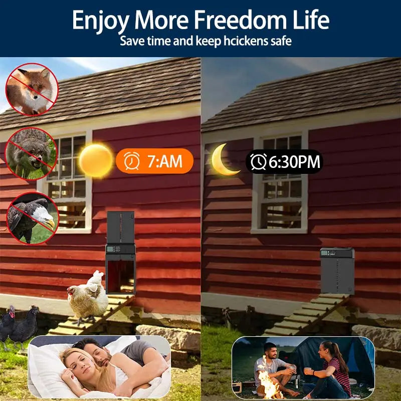 NATRAVOR Automatic Chicken Coop Door – Your 24/7 Feathered Friend Guardian