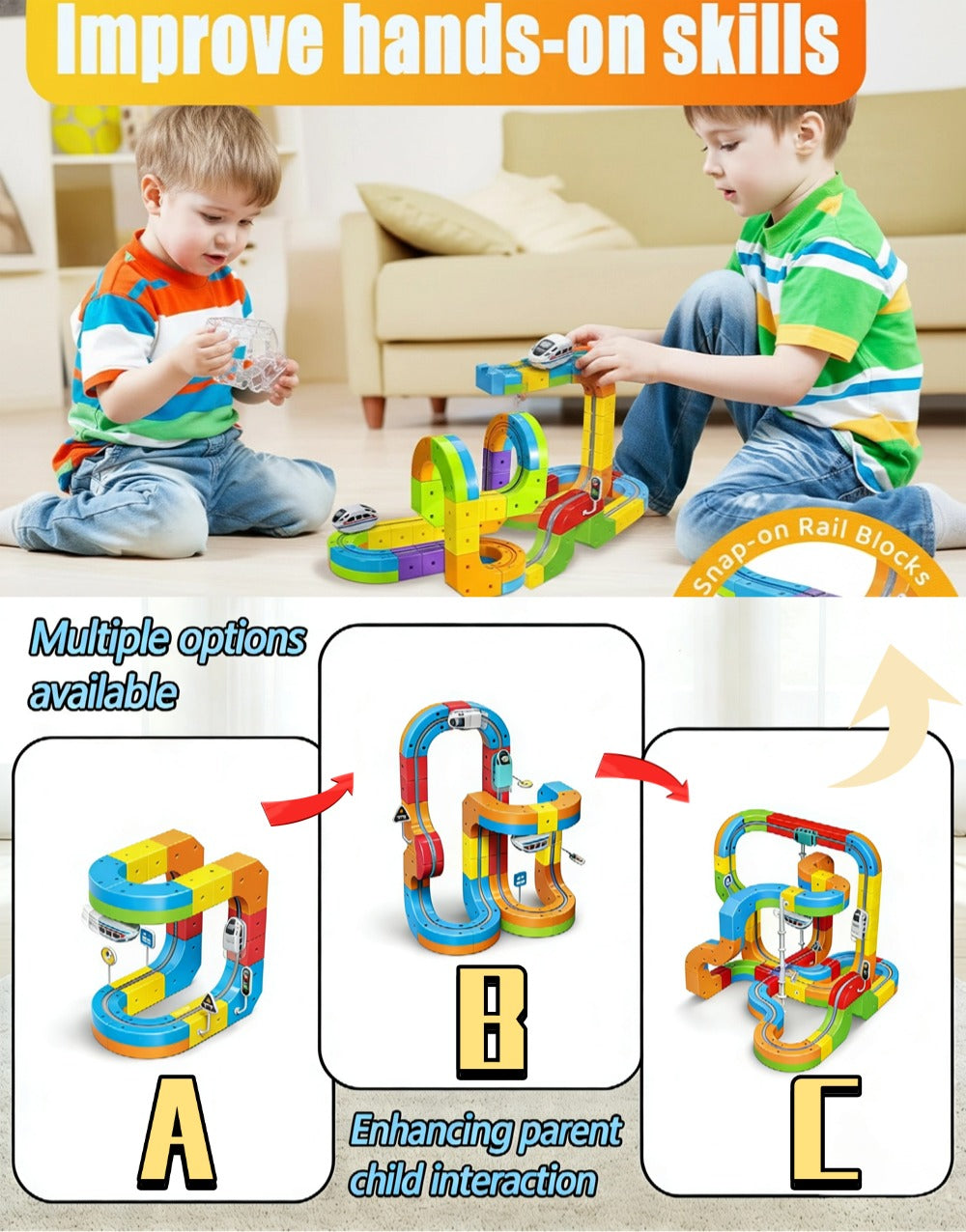 🚂Magnetic Gravity-Defying Electric Track Car Toy