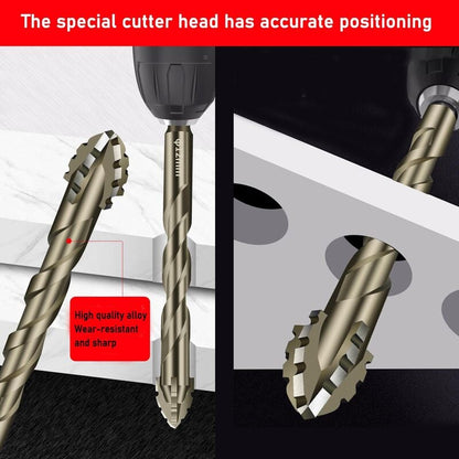 New Four-Flute Sawtooth Eccentric Drill Bit Set (1 Set 6 PCS)