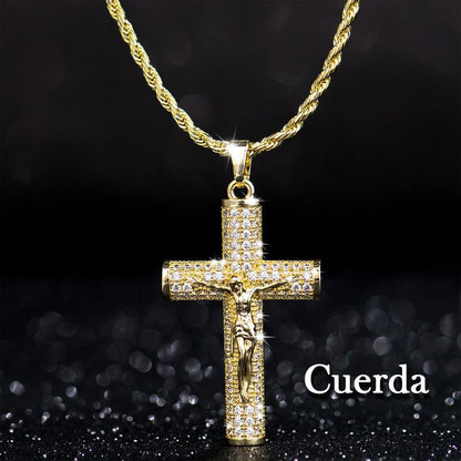 HolyLegend 14K Real Gold-Plated Cuban Link Chain with Jesus Christ Crucifix – A Statement of Faith & Style