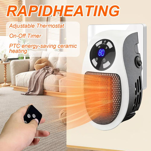 🔥Last Day 50% OFF - 🔥Wall Outlet Space Heater with LED Display🛡️Safe Design • Powerful Heating Performance