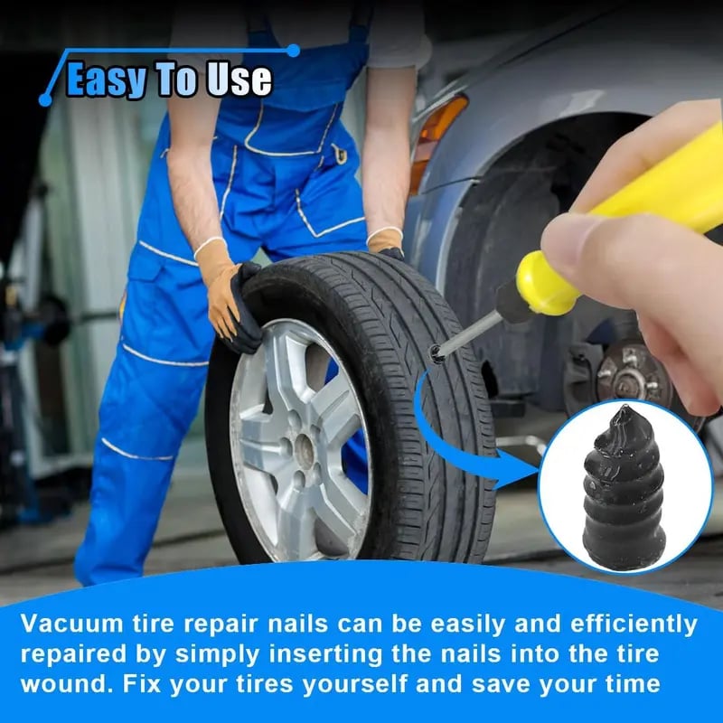 🔥Tire Repair Rubber Nail🚚Free Screwdriver Included
