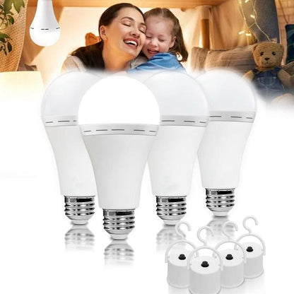 Auto-Lighting Emergency LED Bulbs - IP65 Waterproof, 1200mAh, with Hook & 3 Modes - Essential for Camping & Home Emergencies