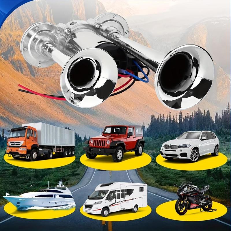 2026 Upgraded 12V 130DB Dual-Tone Air Horn Kit