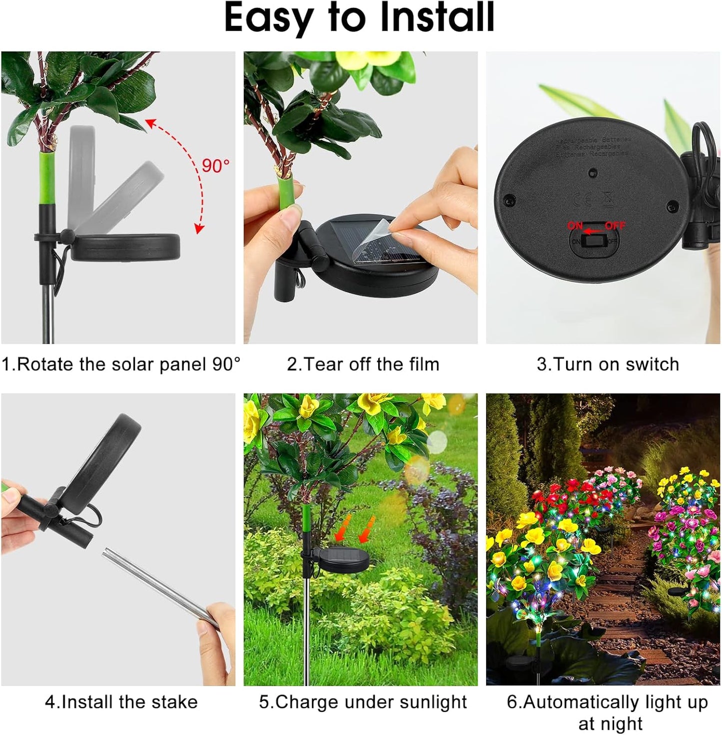 🌸✨ EverGlow Memorial Garden Bloom Lights – Solar Powered Outdoor Flower Stakes🏷️